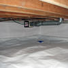 A heating duct extends along this sealed crawl space in Iowa City.