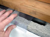 Clear plastic vapor barrier covering for block walls in Cedar Rapids, Peoria, Davenport