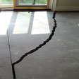 a huge crack in a concrete slab floor in Davenport