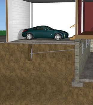 Graphic depiction of a street creep repair in a Evansdale home