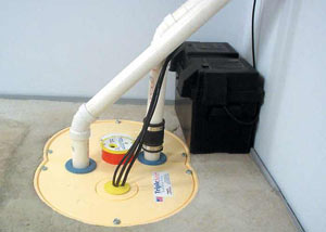 Galesburg installation of a submersible sump pump system