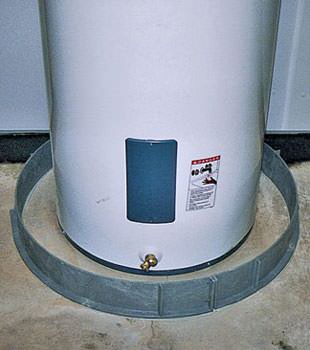 An old water heater in Dixon, IL and IA with flood protection installed