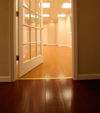 Basement Wood Flooring installed in Normal, Illinois and Iowa