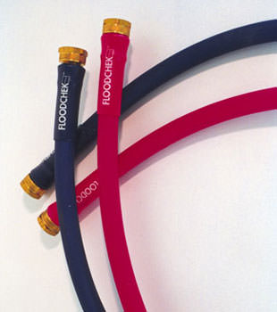 Photo of our FloodCheck washer hoses, available in DeWitt