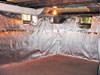 radiant heat barrier with vapor barrier for basement walls ready for finishing in DeWitt