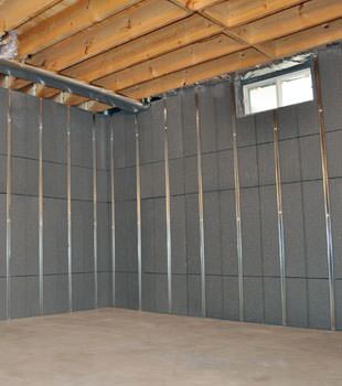 Installed basement wall panels installed in Clinton