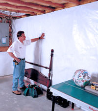 Plastic 20-mil vapor barrier for dirt basements, Moline, Illinois and Iowa installation
