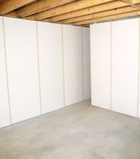 Unfinished basement insulated wall covering in Moline, Illinois and Iowa