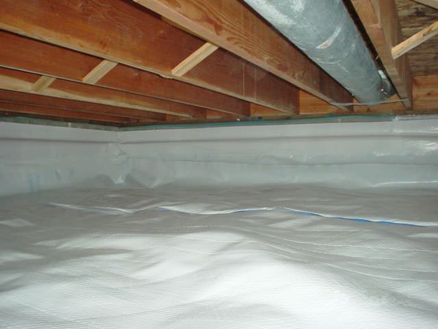 Crawl E Encapsulation Cedar Rapids Peoria Waterloo Davenport A Moisture Barrier Installed On The Walls And Floors Of Crawl E In Pekin