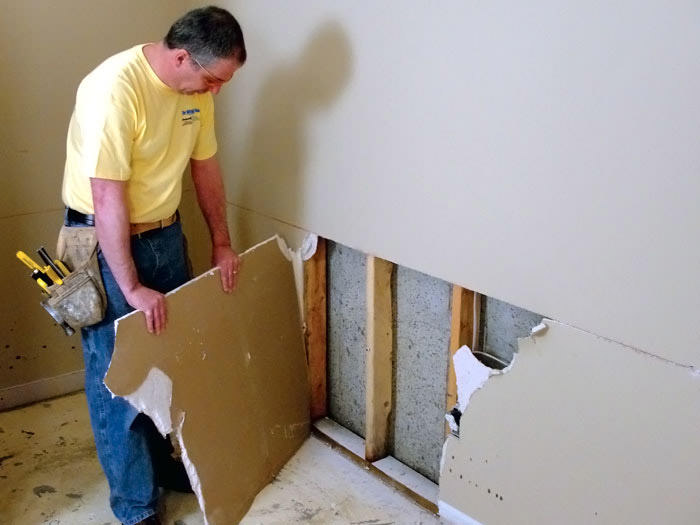 Everlast Finished Wall Restoration System Permanently Repair Everlast Wall Restoration For A Drywall Repair Installed In Hickory Grove Basement